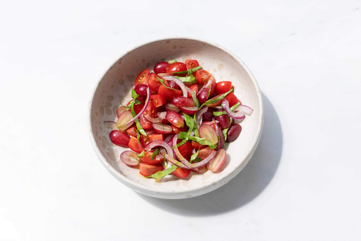 Trauben, Tomaten, Zwiebeln